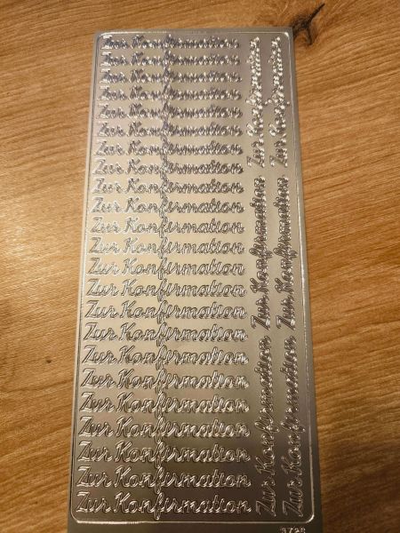 Sticker Konturensticker Schriftsticker -Zur Konfirmation- in Silber